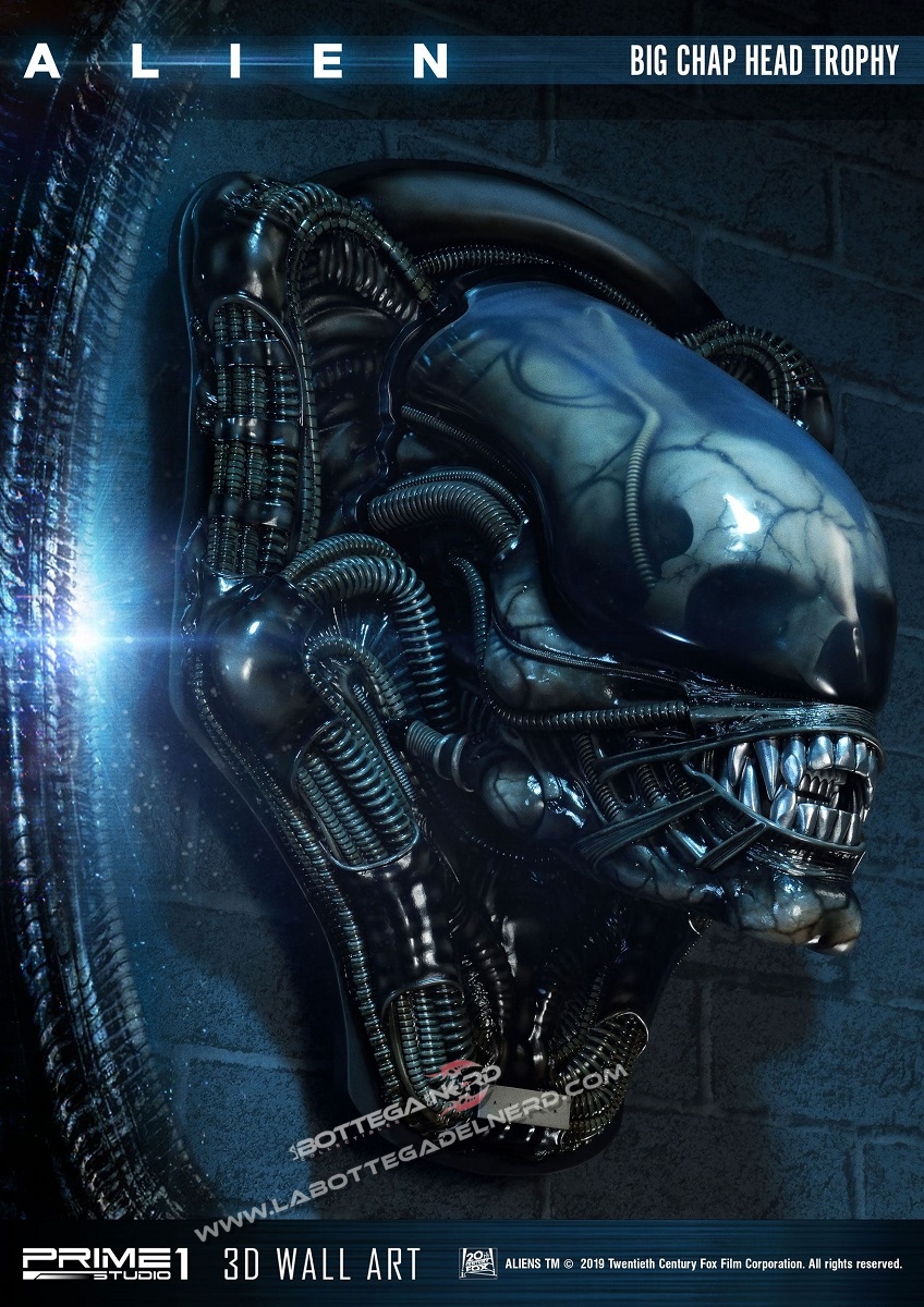 Alien 3D Wall Art - Big Chap Head Trophy 58cm - immagine 2