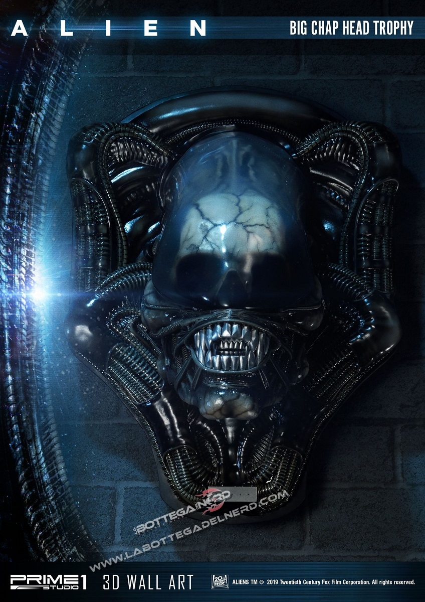 Alien 3D Wall Art - Big Chap Head Trophy 58cm - immagine 3