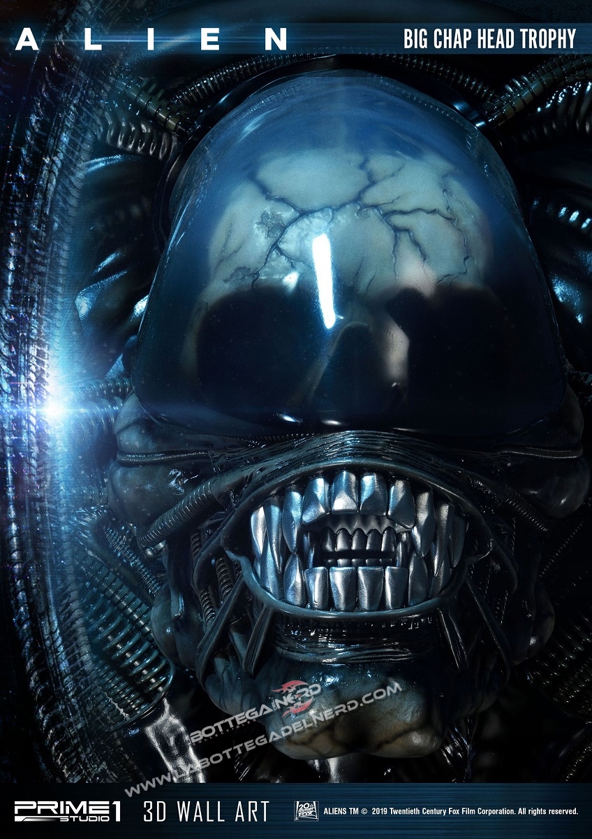 Alien 3D Wall Art - Big Chap Head Trophy 58cm - immagine 4