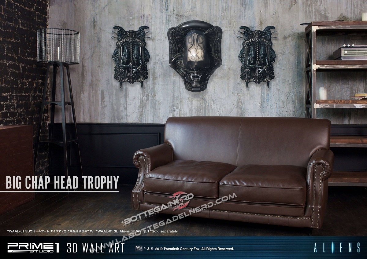 Alien 3D Wall Art - Big Chap Head Trophy 58cm - immagine 5