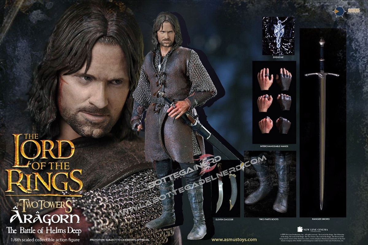 Lord of the Rings - Action Figure 1/6 Aragorn at Helm's Deep 30cm - immagine 7