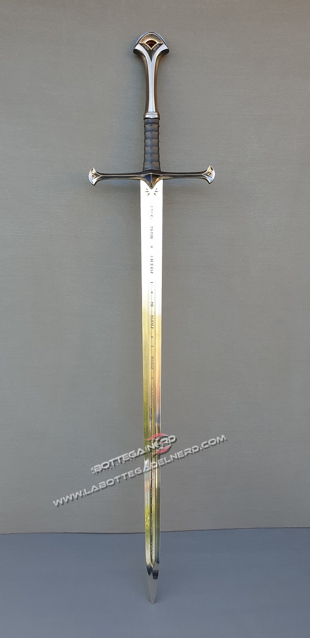 Il Signore degli Anelli - Anduril di Aragorn con incisione + Fodero in ecopelle - immagine 3