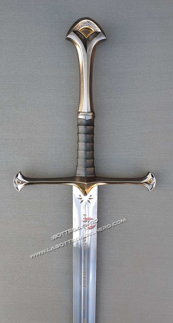 Il Signore degli Anelli - Anduril di Aragorn con incisione + Fodero in ecopelle - immagine 4