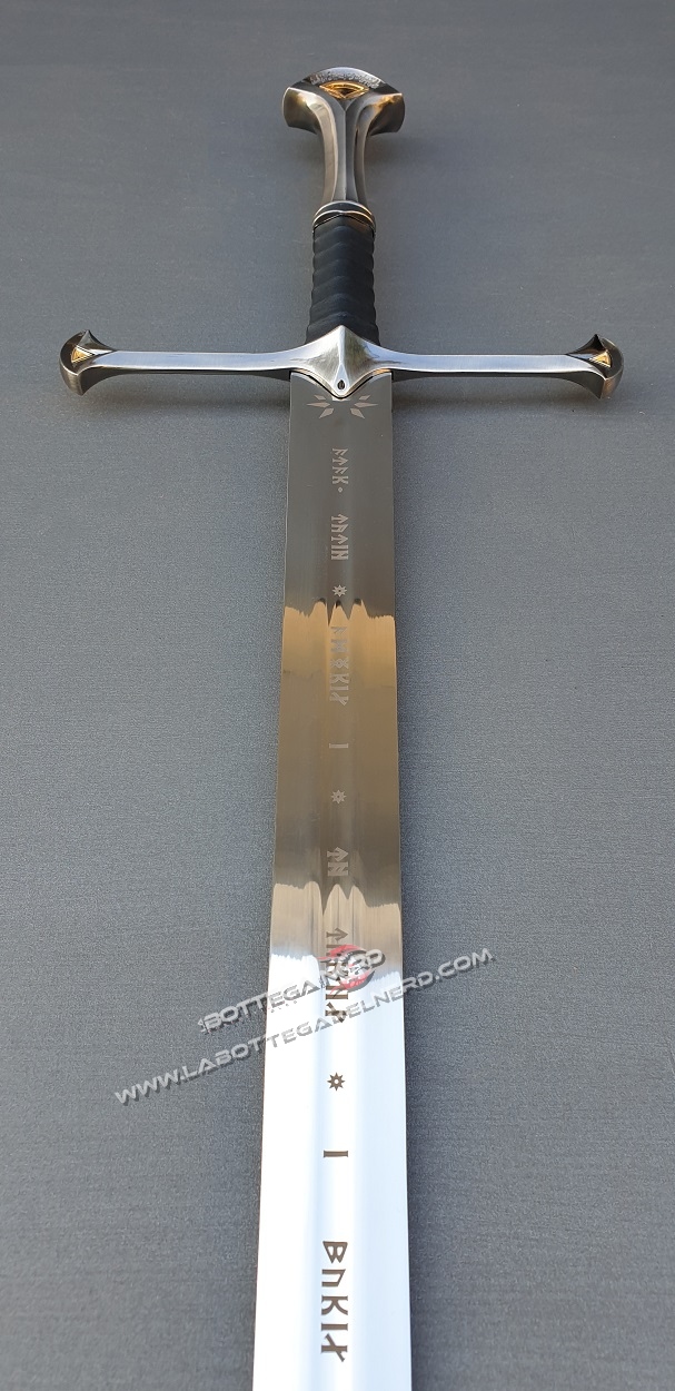 Il Signore degli Anelli - Anduril di Aragorn con incisione + Fodero in ecopelle - immagine 7