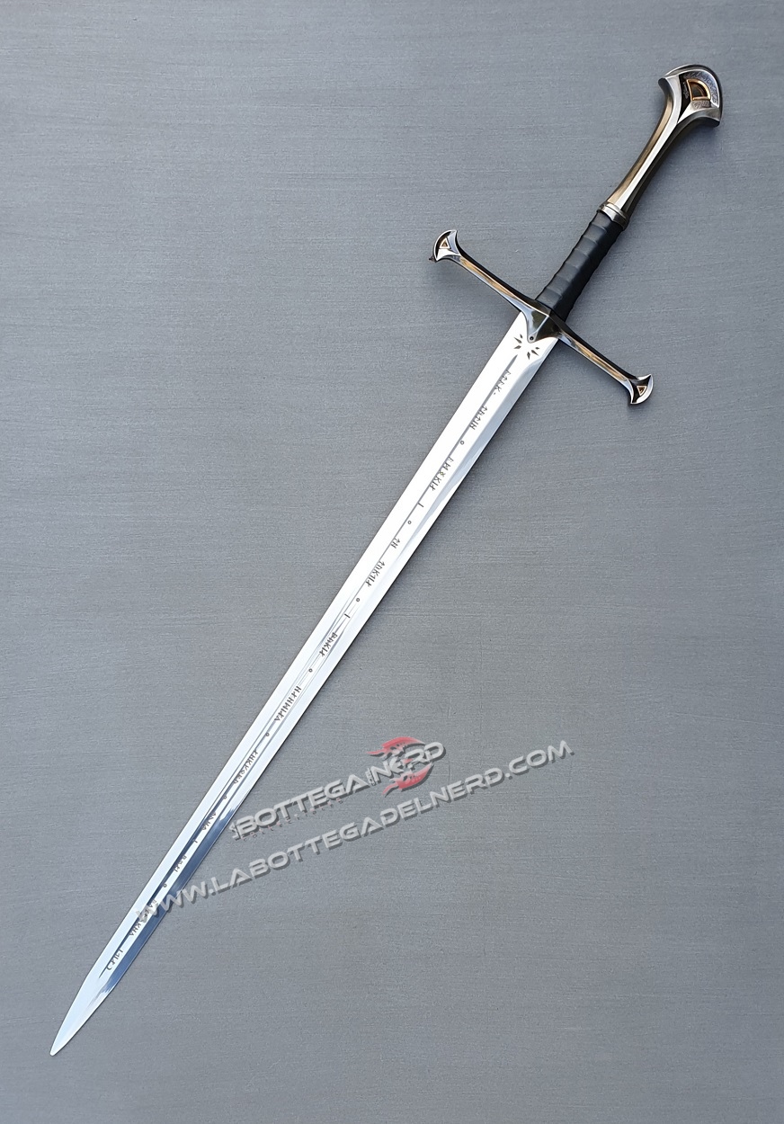 Il Signore degli Anelli - Anduril di Aragorn con incisione + Fodero in ecopelle - immagine 5