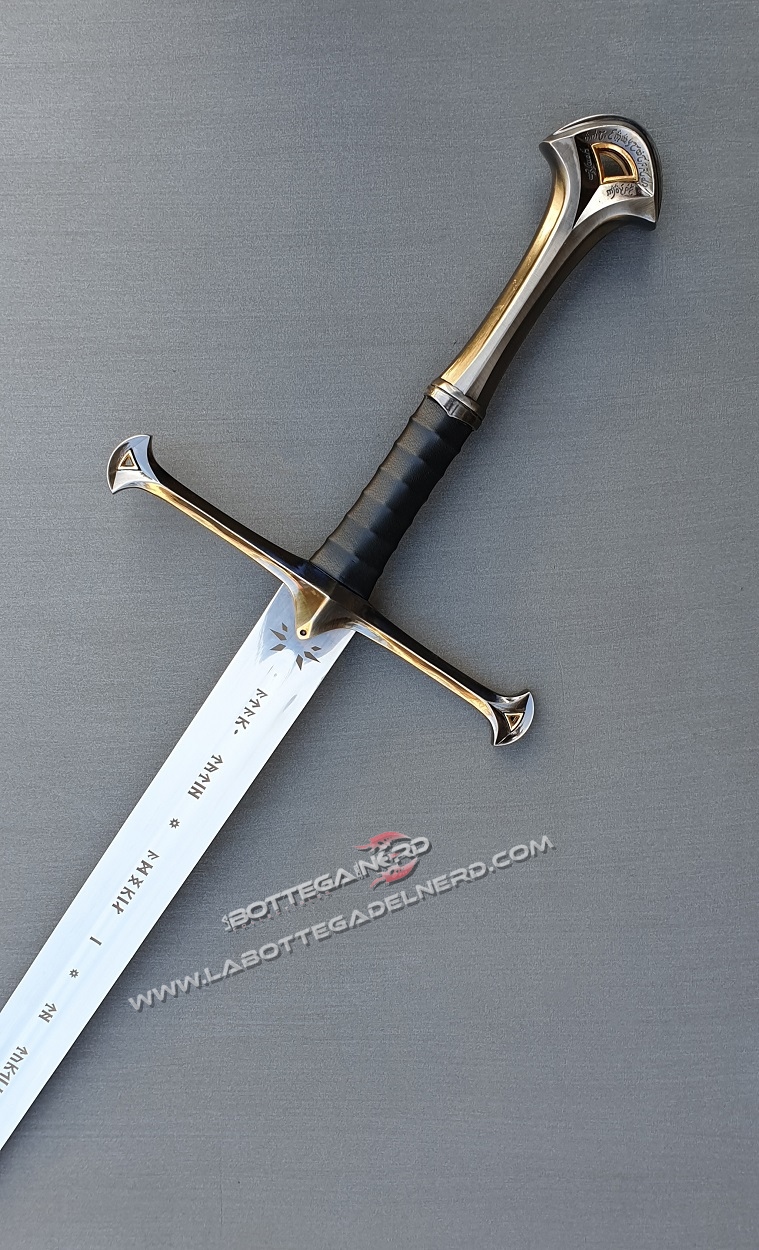 Il Signore degli Anelli - Anduril di Aragorn con incisione + Fodero in ecopelle - immagine 6