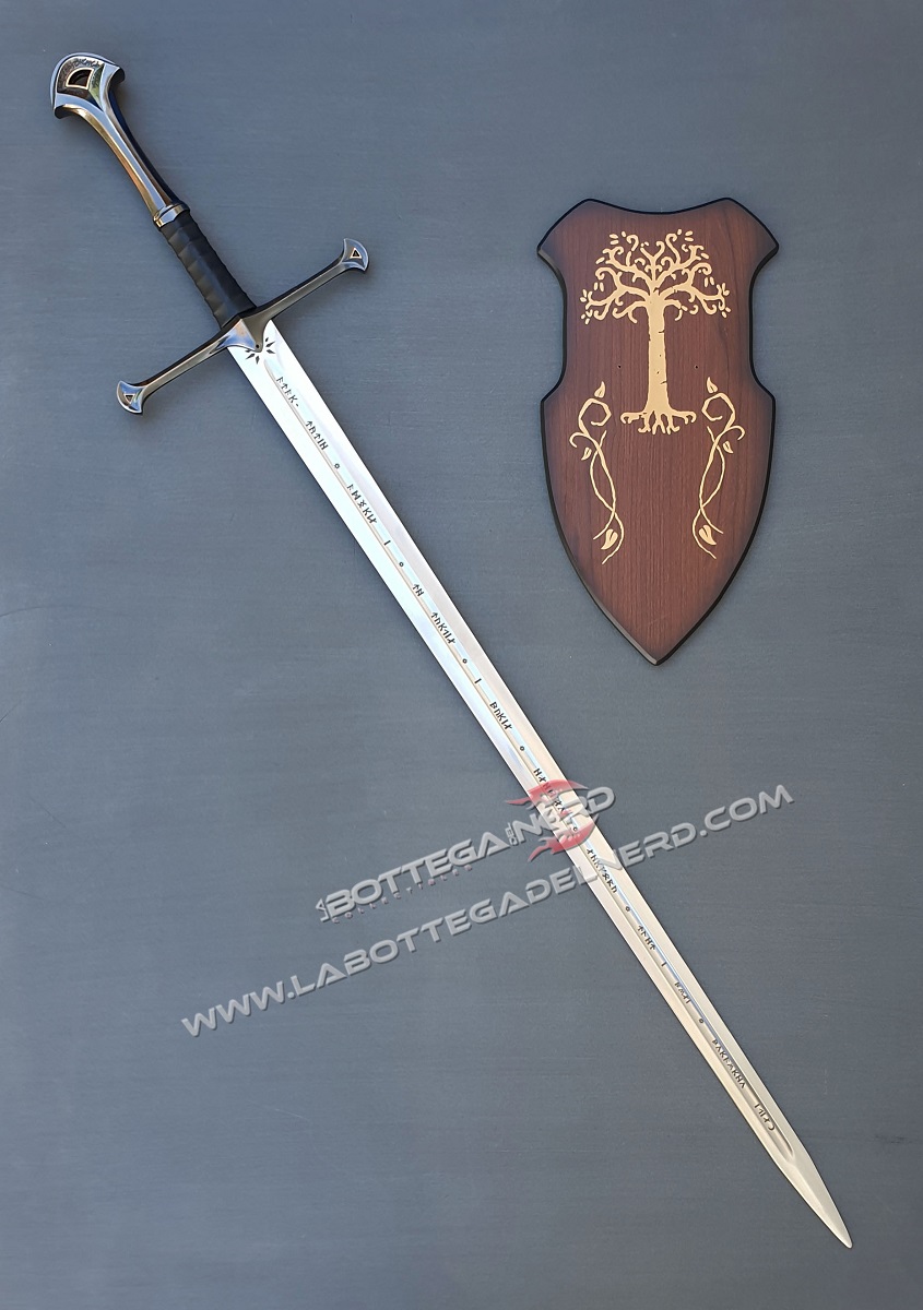 Il Signore degli Anelli - Anduril di Aragorn con incisione + Pannello a muro - immagine 2