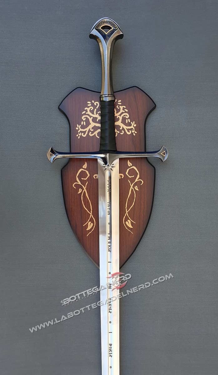 Il Signore degli Anelli - Anduril di Aragorn con incisione + Pannello a muro - immagine 3
