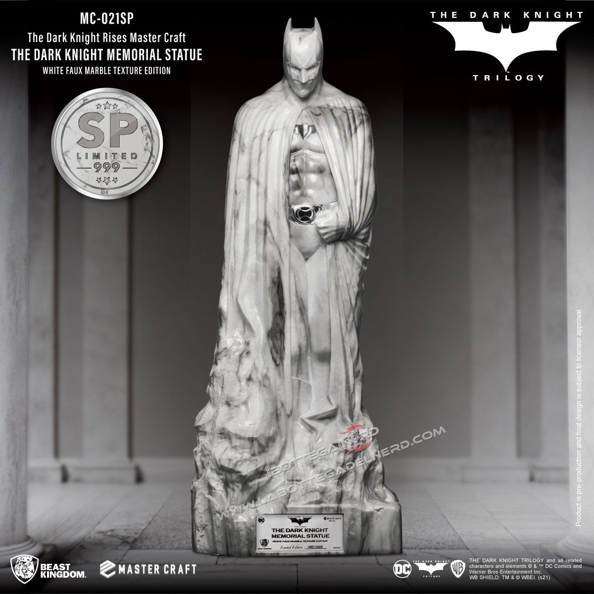 The Dark Knight Rises - Master Craft Statue Memorial Batman Marble - immagine 2