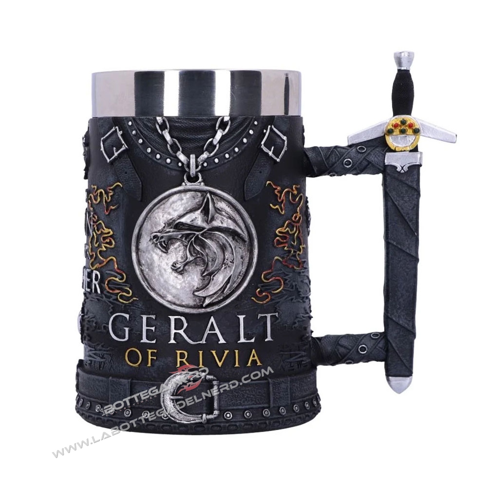 BOCCALE IN RESINA - The Witcher Tankard Geralt of Rivia 16cm - immagine 2