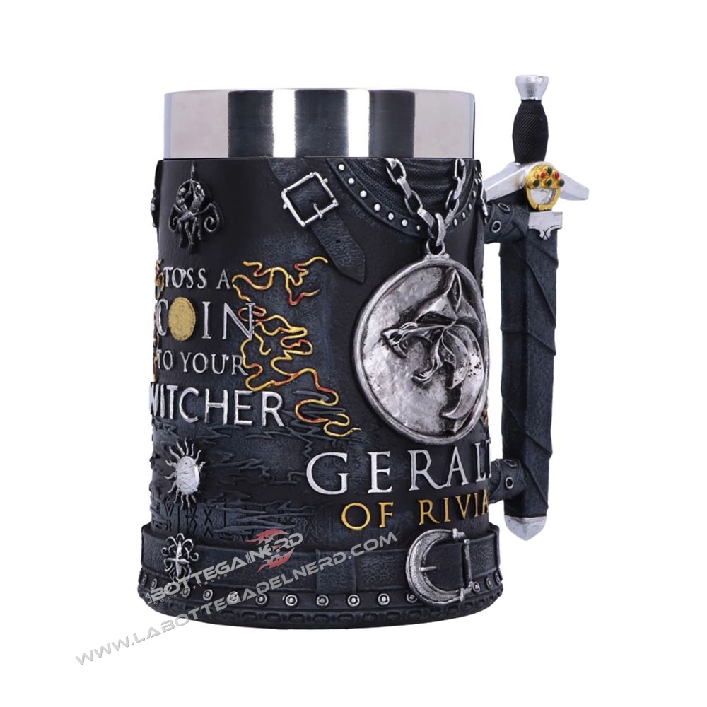BOCCALE IN RESINA - The Witcher Tankard Geralt of Rivia 16cm - immagine 3