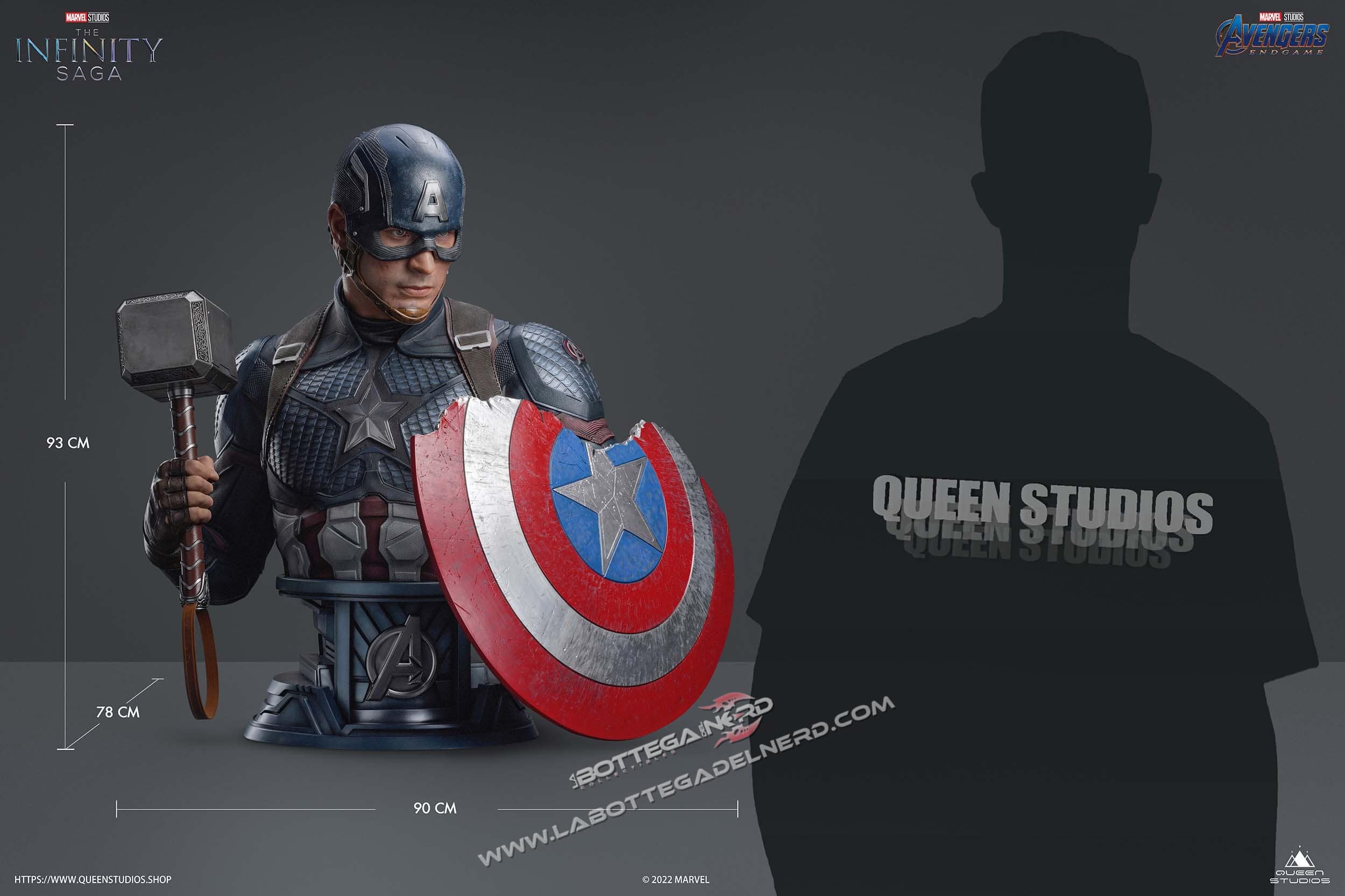 Marvel – Bust Captain America 1/1 Queen Studios 93cm - immagine 11