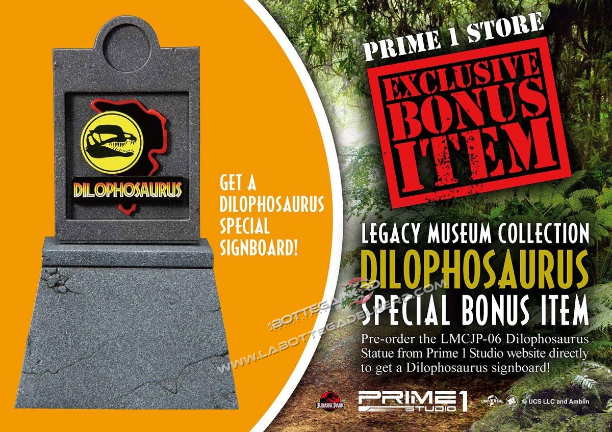 Jurassic Park - Statua 1/6 Dilophosaurus Bonus Version 41cm - immagine 10