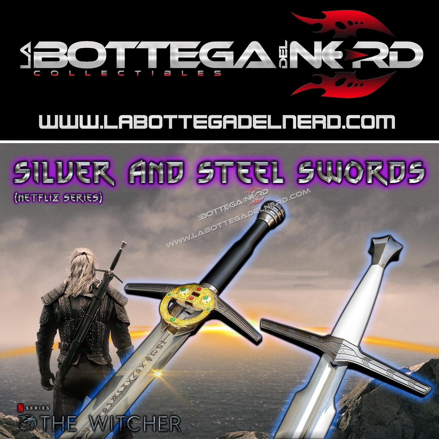 The Witcher - NETFLIX SERIES 2-Pack Acciaio +Argento Deluxe (Special price)