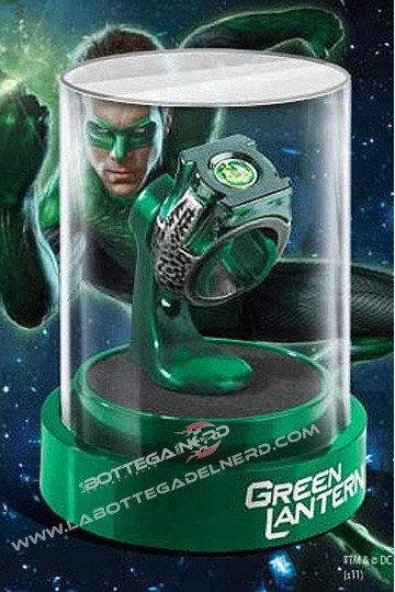 Green Lantern - Anello Lanterna Verde in acciaio con espositore - immagine 2