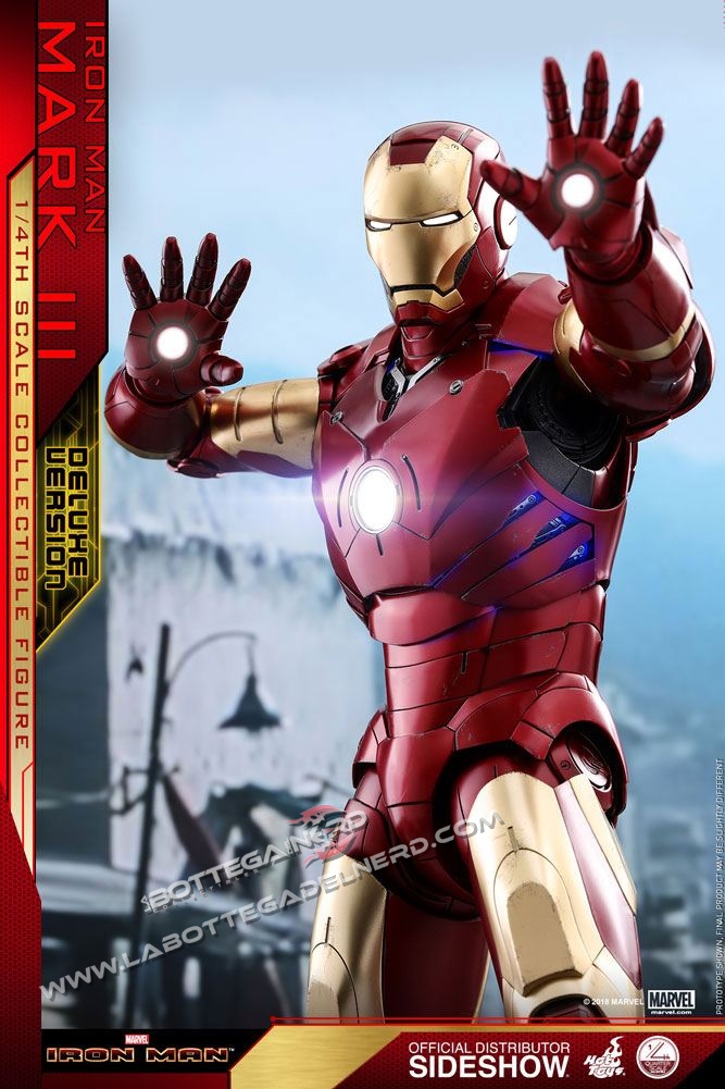 Iron Man - Action Figure 1/4 Iron Man Mark III DELUXE 48cm - immagine 2