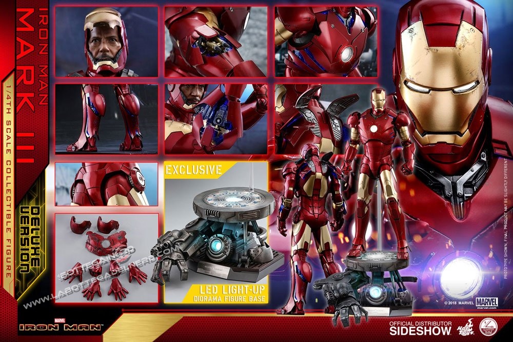 Iron Man - Action Figure 1/4 Iron Man Mark III DELUXE 48cm - immagine 11