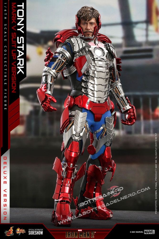 Iron Man 2 - Action Figure 1/6 Tony Stark (Mark V Suit Up) Deluxe 31cm - immagine 5