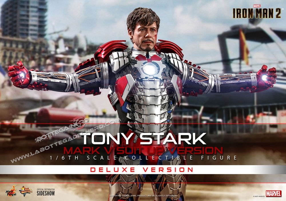 Iron Man 2 - Action Figure 1/6 Tony Stark (Mark V Suit Up) Deluxe 31cm - immagine 2