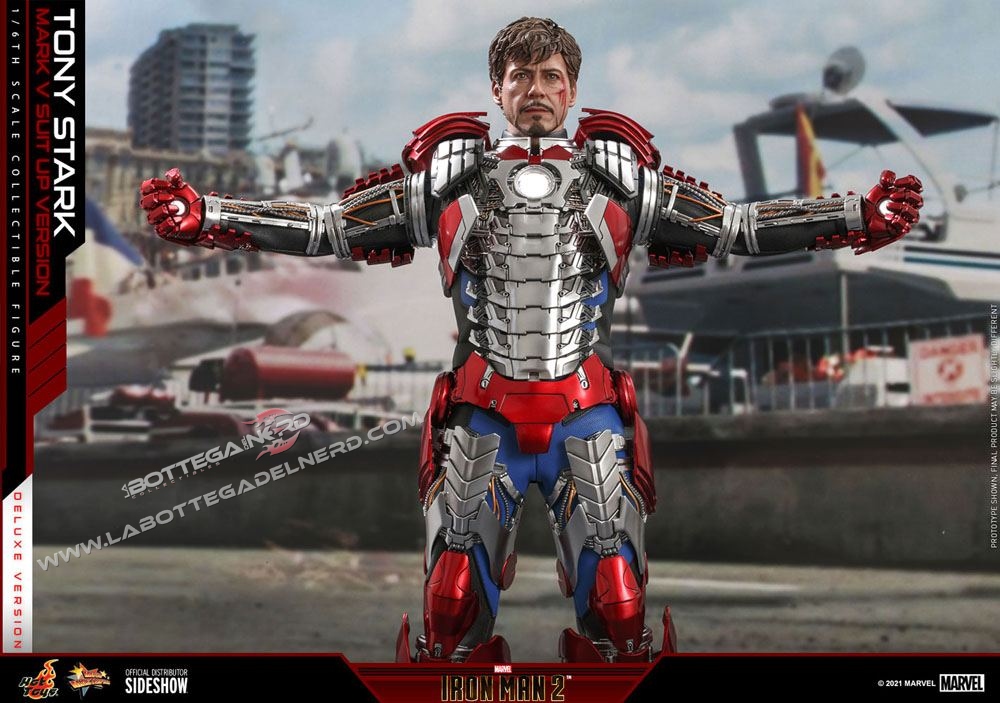 Iron Man 2 - Action Figure 1/6 Tony Stark (Mark V Suit Up) Deluxe 31cm - immagine 3