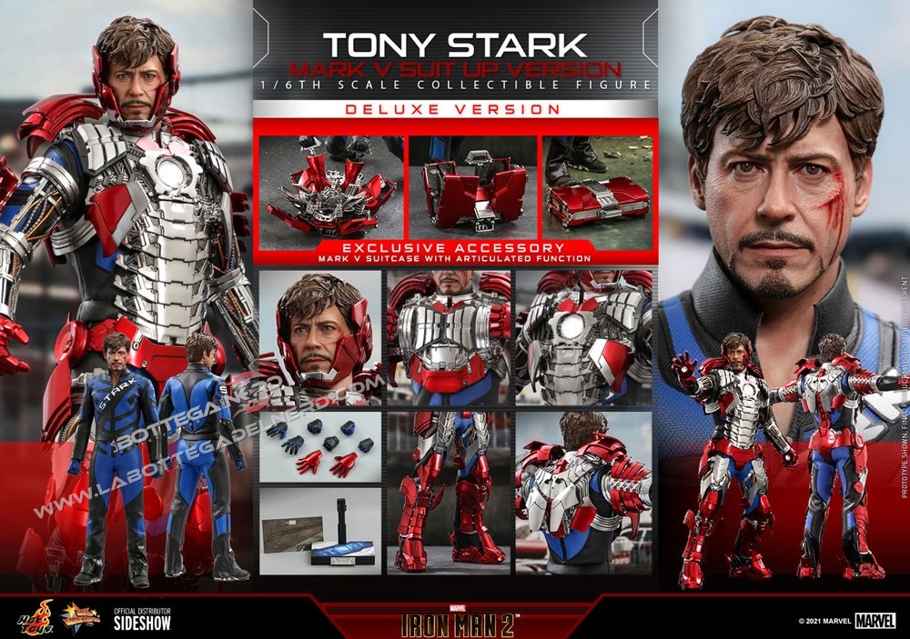Iron Man 2 - Action Figure 1/6 Tony Stark (Mark V Suit Up) Deluxe 31cm - immagine 10