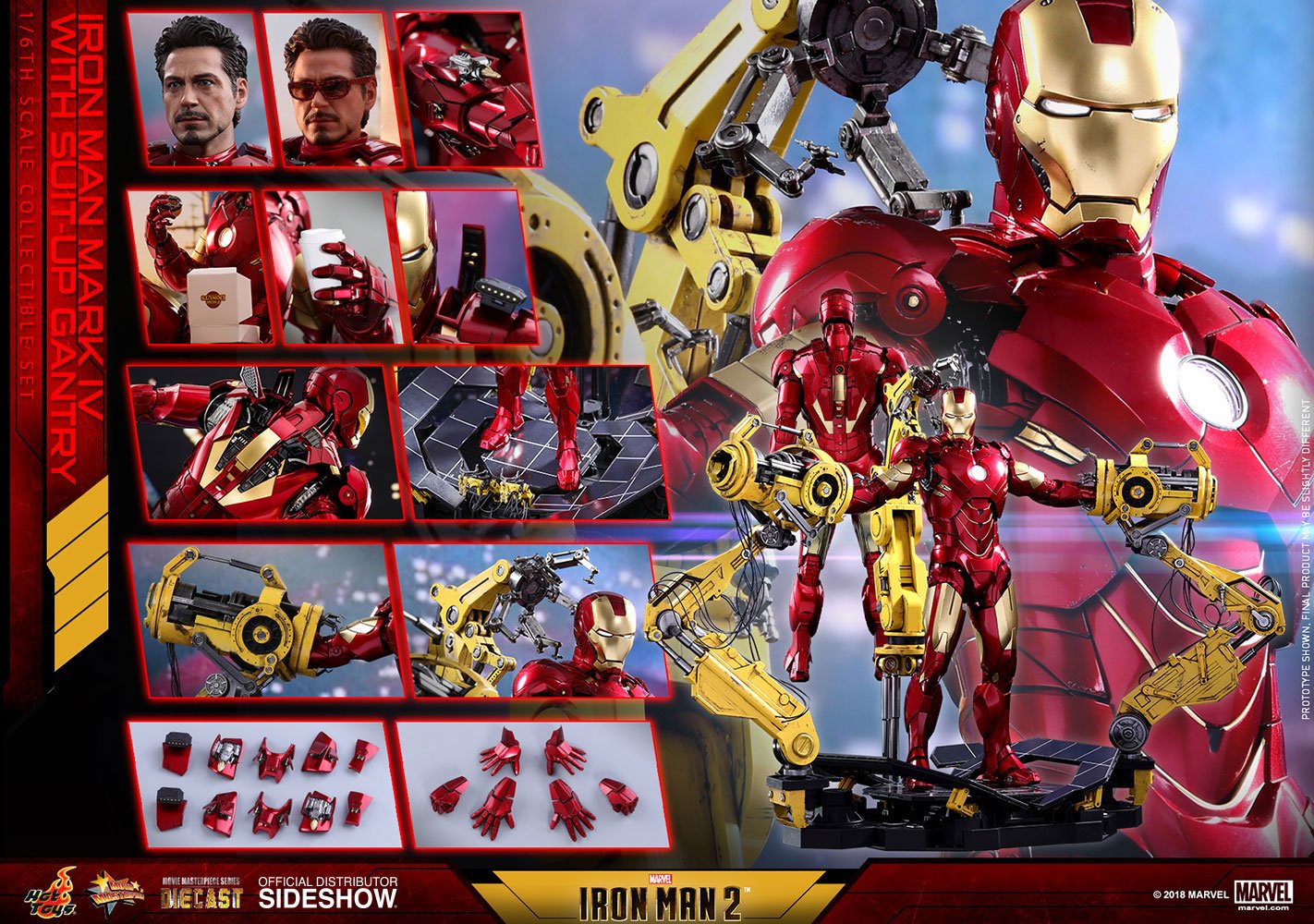 Iron Man 2 - Action Figure Iron Man Mark IV Suit-up Gantry - immagine 7