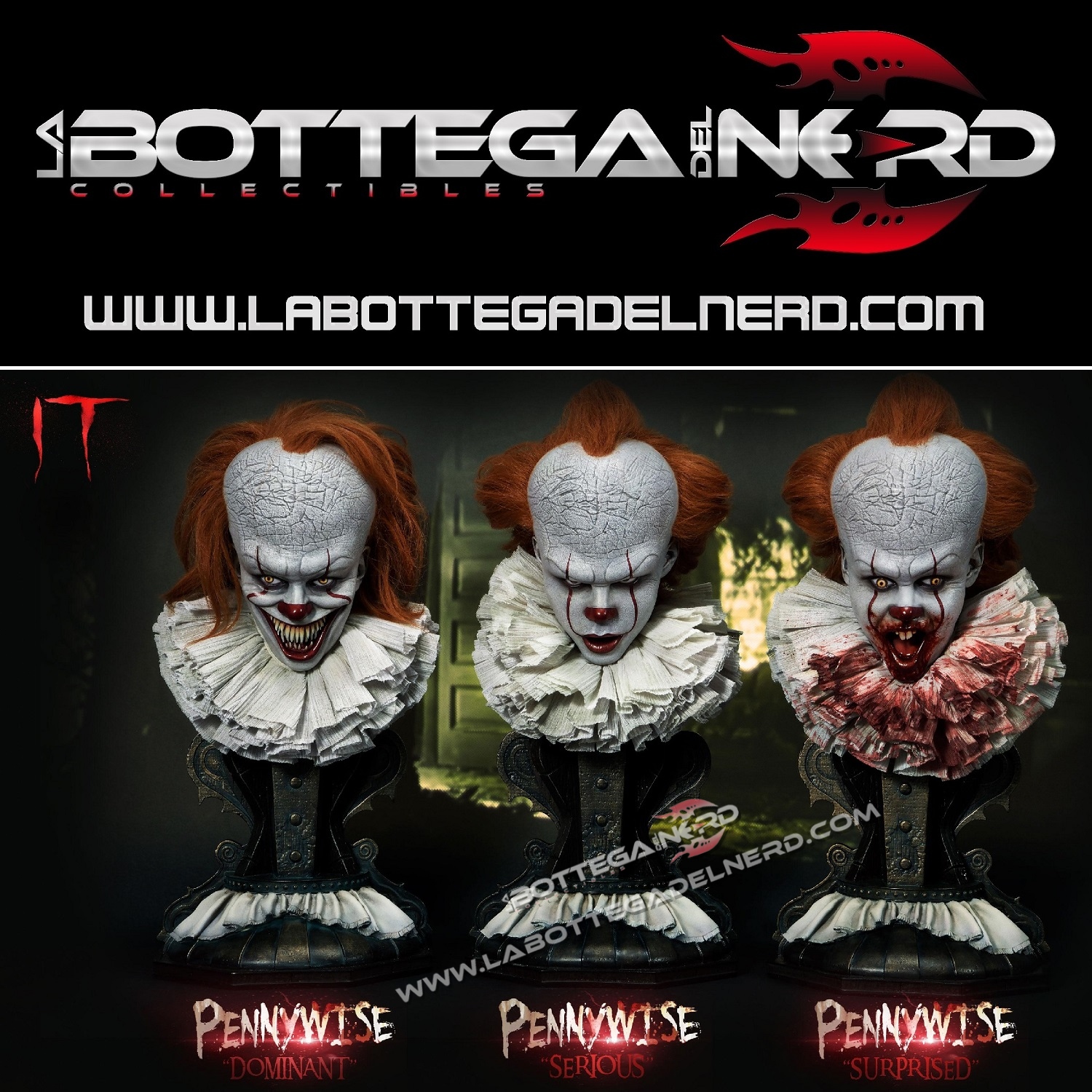 IT - Busto 1/2 Pennywise COMPLETE KIT 42cm