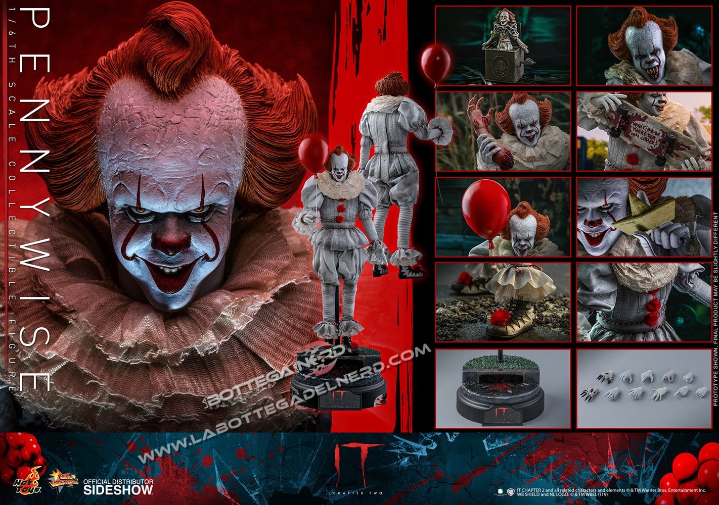 IT Chapter Two - Action Figure 1/6 Pennywise 32cm - immagine 10