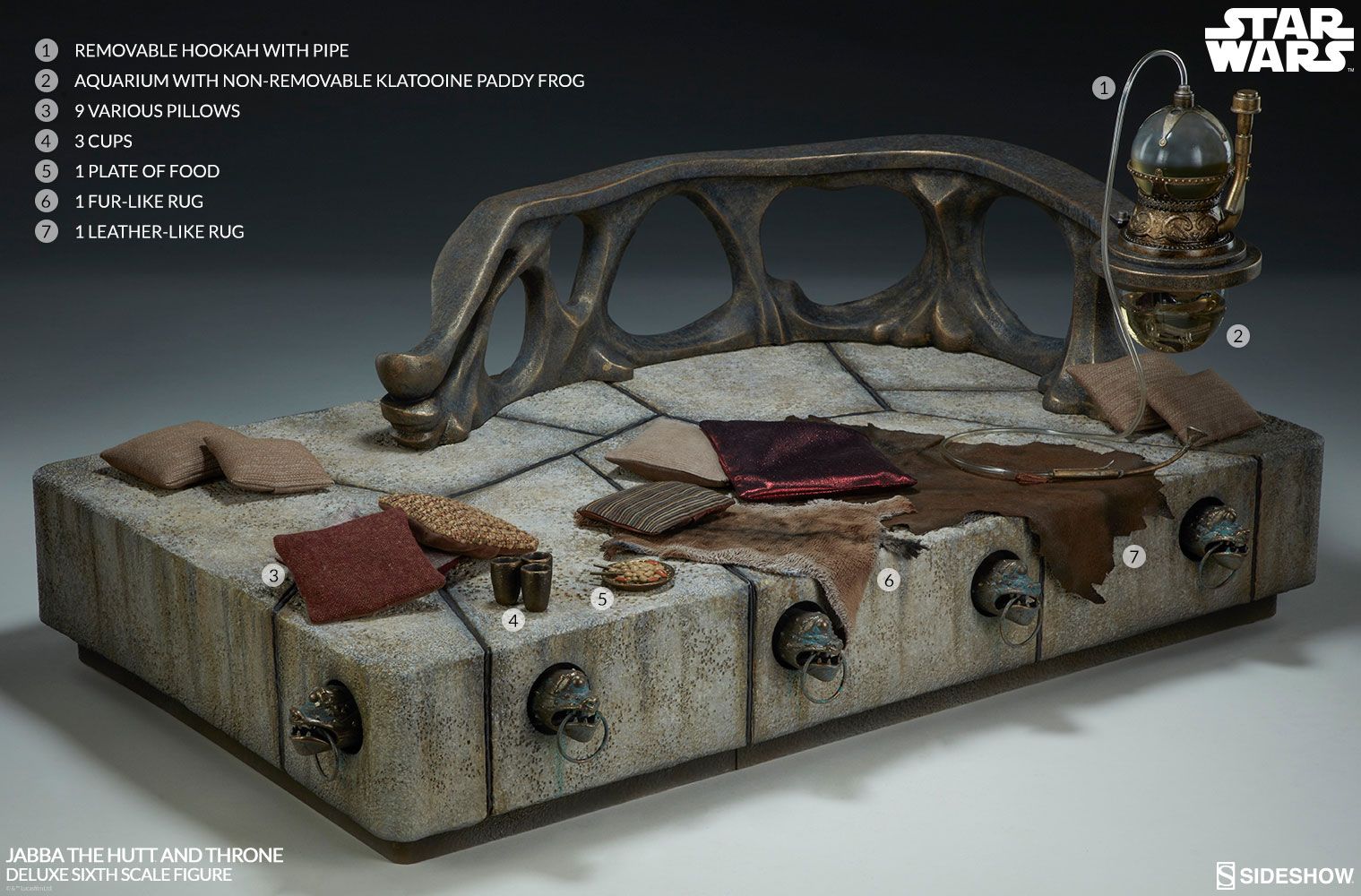 Star Wars Episode VI - Jabba the Hutt & Throne Deluxe 1/6 - immagine 6