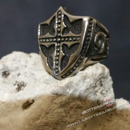 Anello templare in acciaio