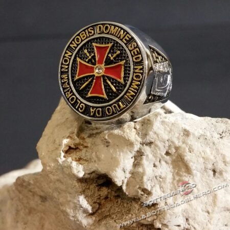 Anello acciaio Knights Templar