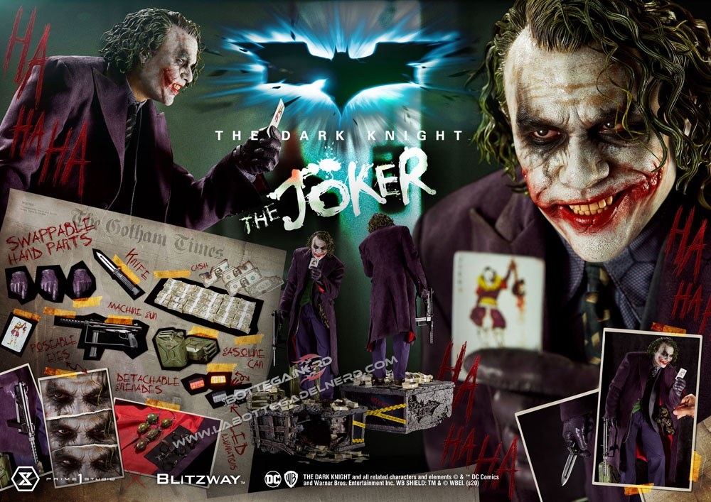 The Dark Knight - Statua 1/3 The Joker Bonus Version 72cm - immagine 8