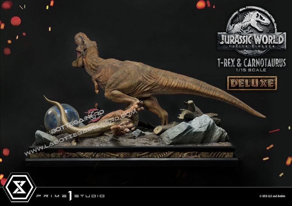 Jurassic World: Fallen Kingdom - Statue T-Rex & Carnotaurus Deluxe 90cm - immagine 5