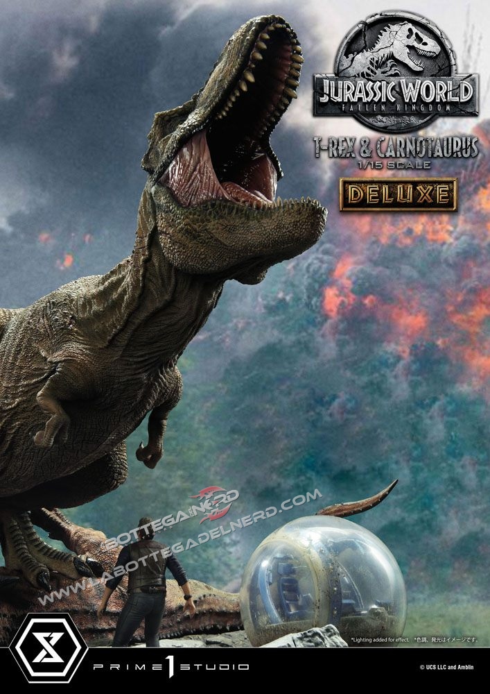 Jurassic World: Fallen Kingdom - Statue T-Rex & Carnotaurus Deluxe 90cm - immagine 3