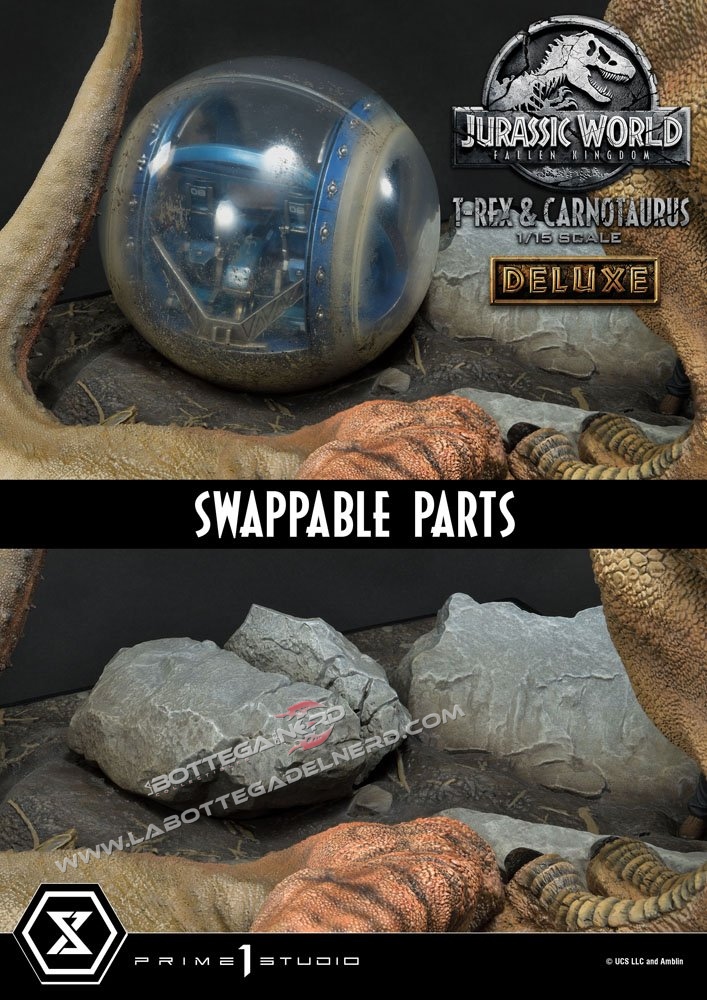 Jurassic World: Fallen Kingdom - Statue T-Rex & Carnotaurus Deluxe 90cm - immagine 9