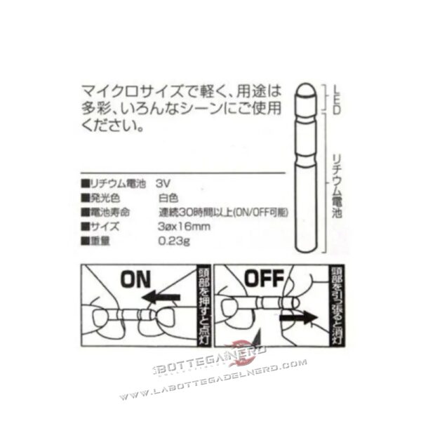 LUCE LED BATTERY 316R Ø3.0x16mm