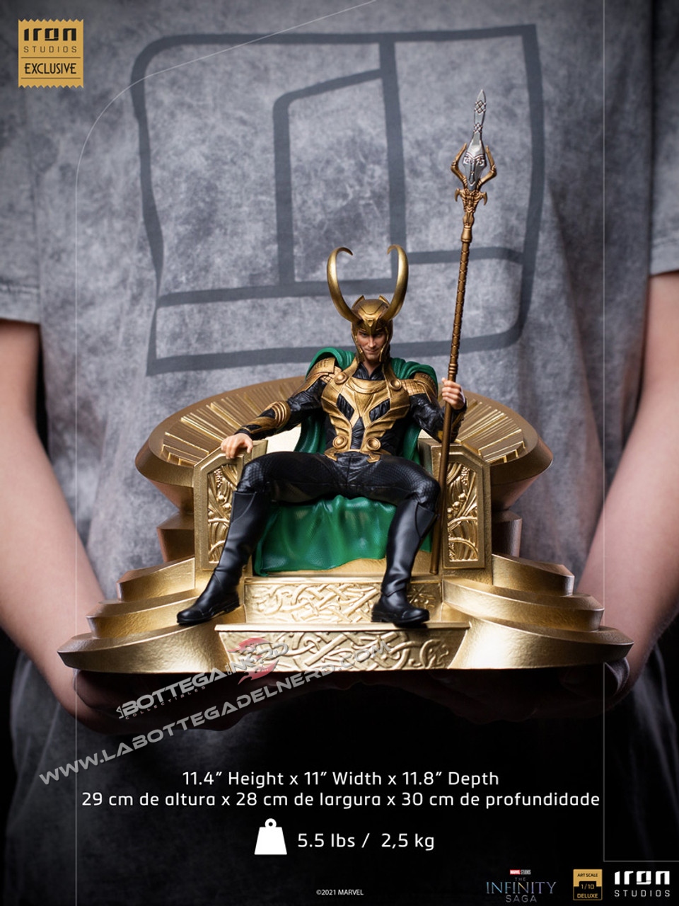 Loki - Art Scale Statue 1/10 Loki on Throne Exclusive Version 30cm - immagine 5