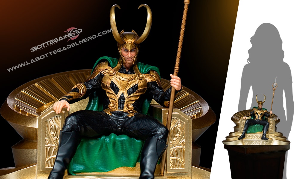 Loki - Art Scale Statue 1/10 Loki on Throne Exclusive Version 30cm - immagine 4