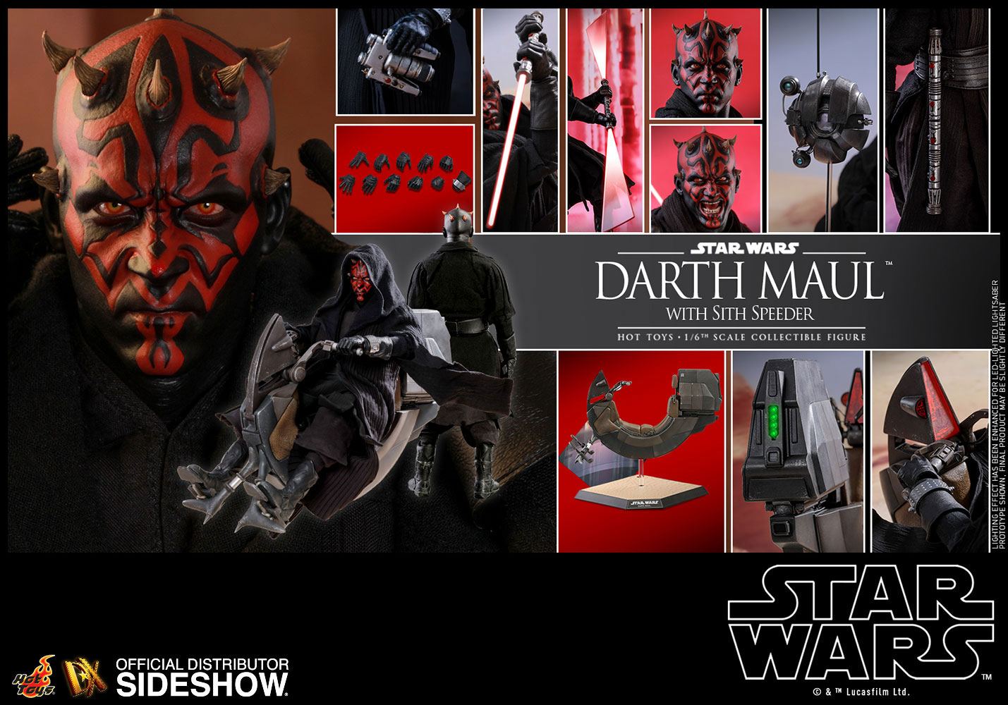 Star Wars Episode I - Action Figure Darth Maul & Sith Speeder - immagine 7