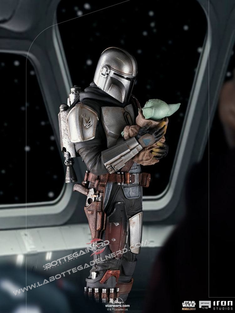 Star Wars The Mandalorian - Statue 1/10 Mandalorian & Grogu 22cm - immagine 4
