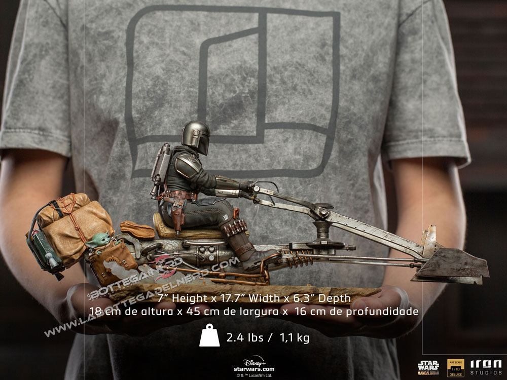 Star Wars The Mandalorian - Deluxe 1/10 Mandalorian on Speederbike 45cm - immagine 8