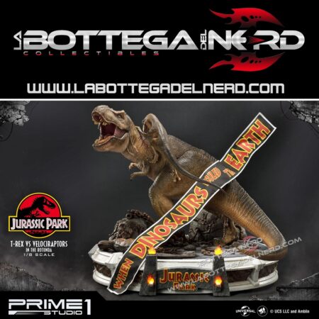 Jurassic Park - Statua 1/8 T-Rex vs Velociraptors 65cm