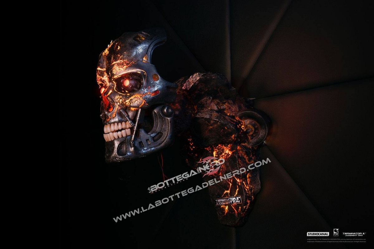 Terminator 2 - Replica 1/1 T-800 Endoskeleton Mask Battle Damaged 46cm - immagine 5