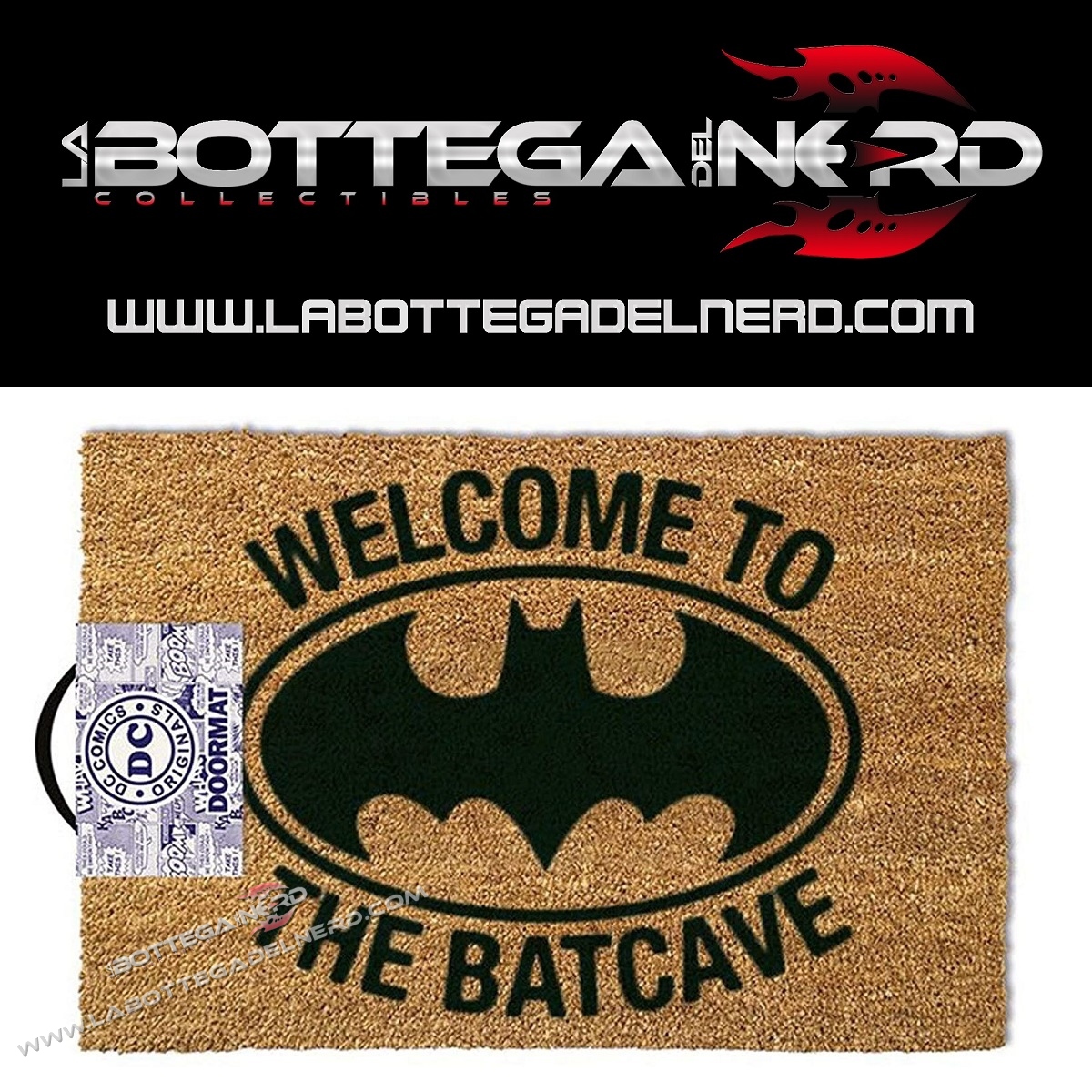 ZERBINO IN FIBRA – Batman “Benvenuto nella Batcaverna” 40x60