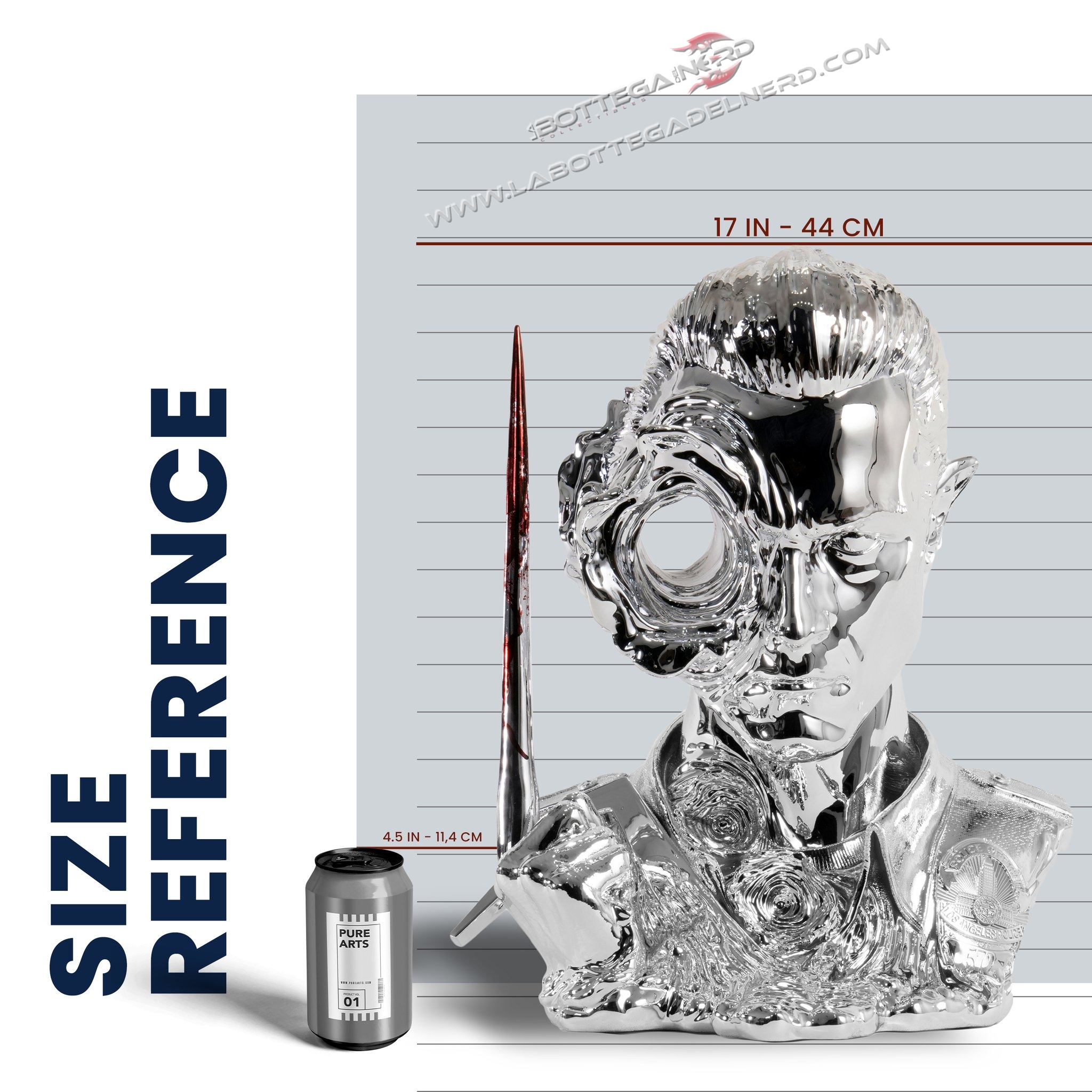 Terminator 2 - Bust T-1000 Art Mask Liquid Metal Version EXCLUSIVE 44cm - immagine 11