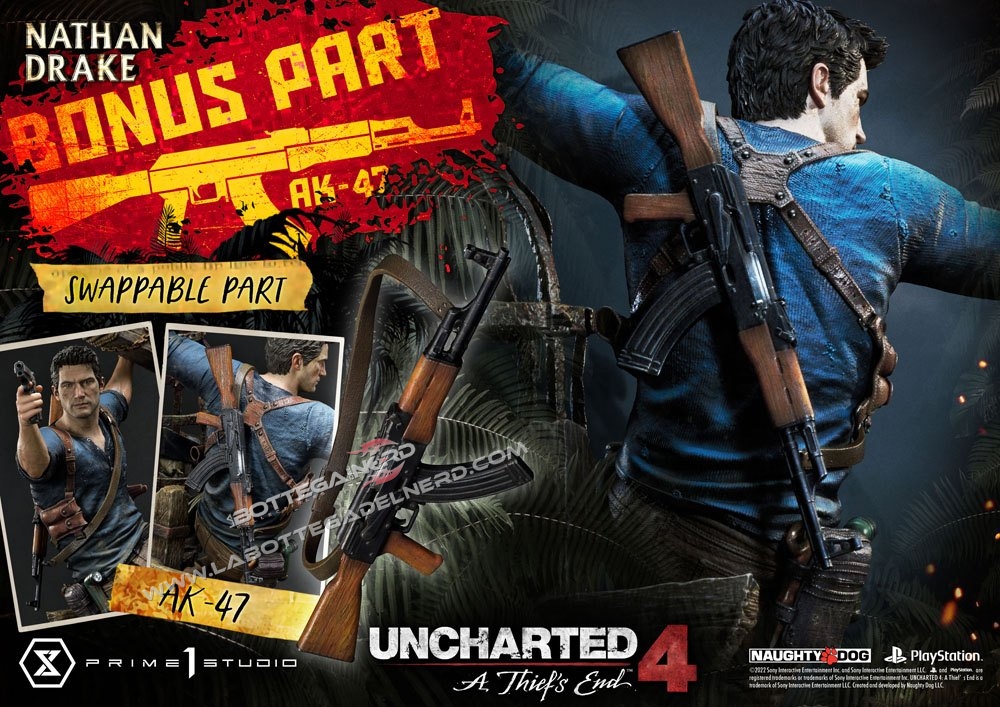 Uncharted 4 - U.P. Masterline Statue 1/4 Nathan Drake DX BONUS 69cm - immagine 14