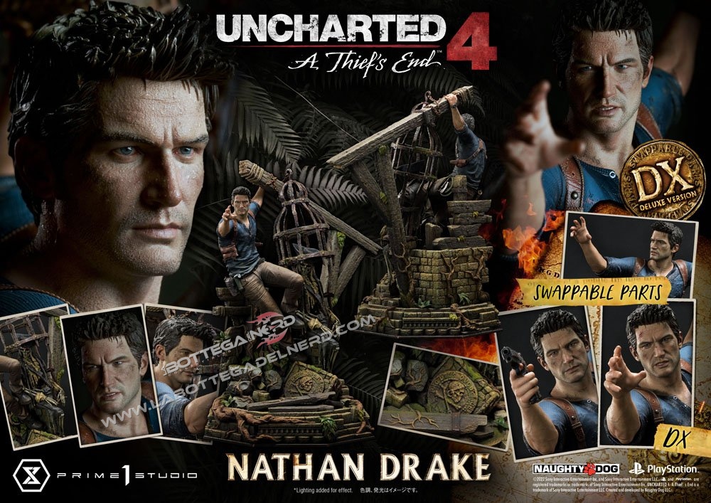 Uncharted 4 - U.P. Masterline Statue 1/4 Nathan Drake DX BONUS 69cm - immagine 15