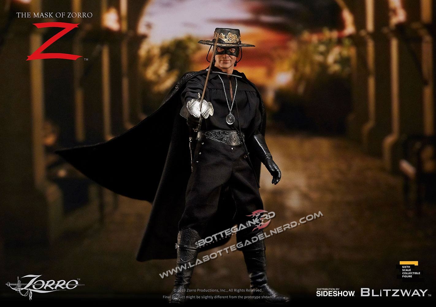 The Mask of Zorro - Action Figure 1/6 Zorro 29cm - immagine 4