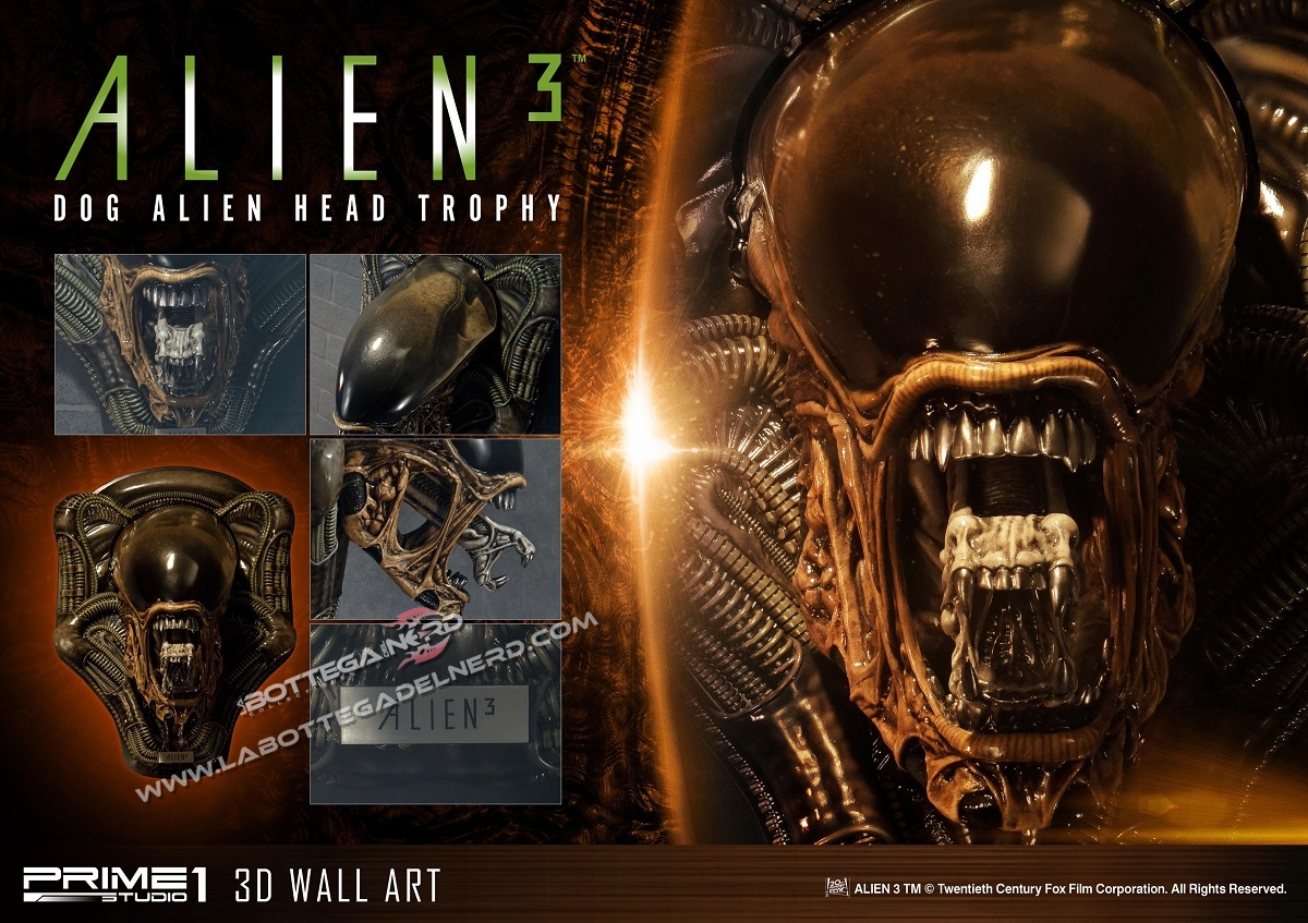 Alien 3 - 3D Wall Art Dog Alien Bocca aperta 58cm - immagine 6