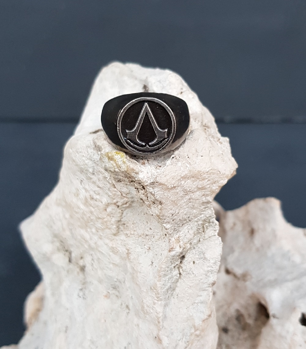 Anello dell'assassino - acciaio antichizzato - immagine 2
